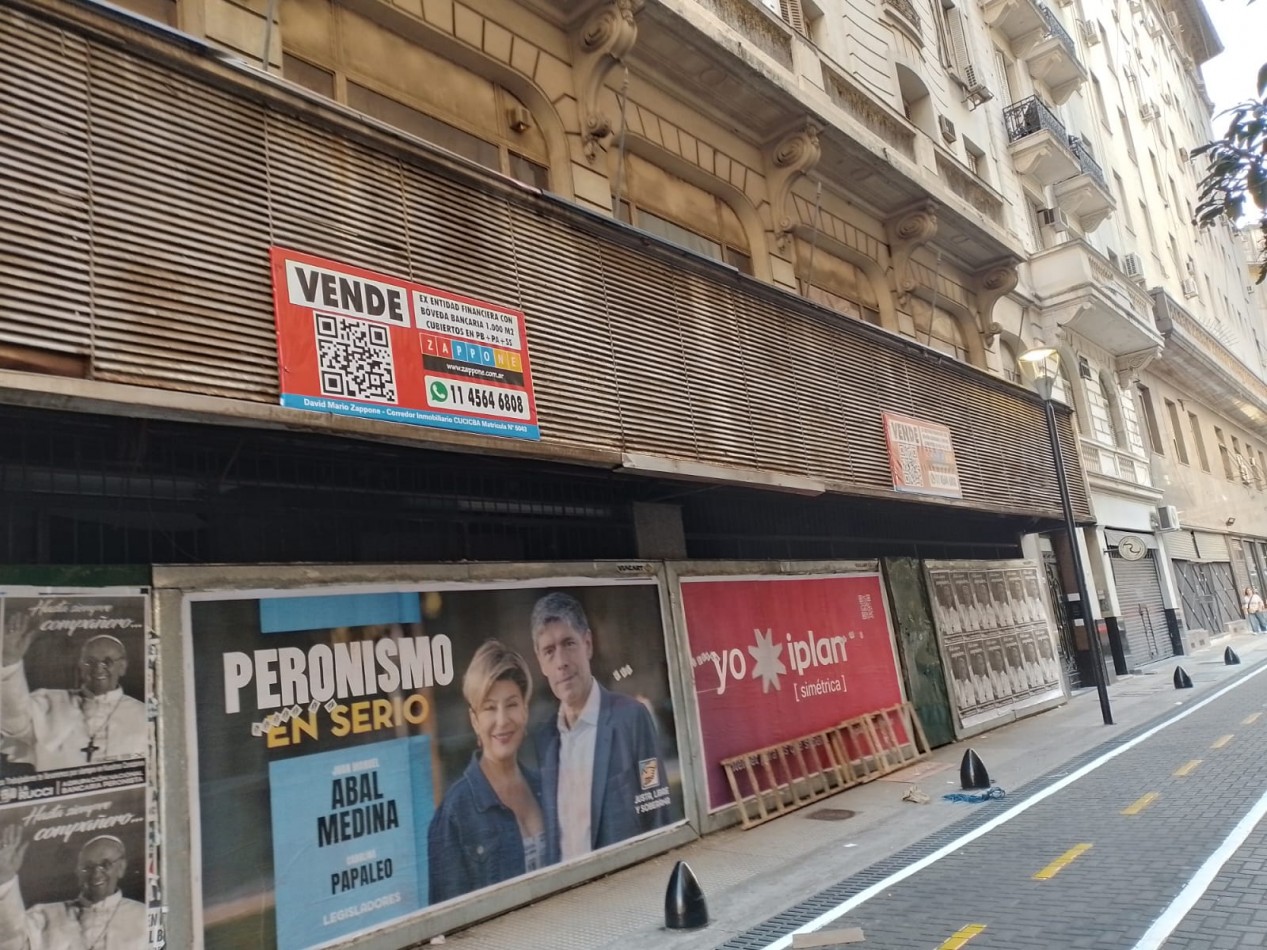 SUP. 1.000 M2 20 m DE FRENTE!!!! EX BANCO BOVEDA con CAJAS. SUBSUELO, PLANTA BAJA Y PRIMER PISO